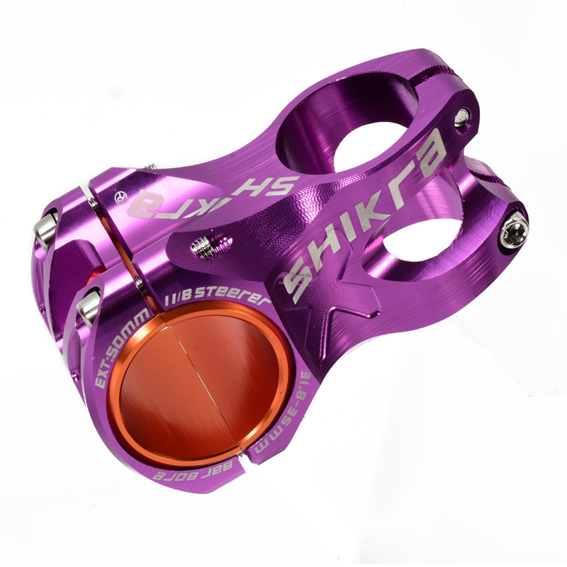 purple mountain bike stem
