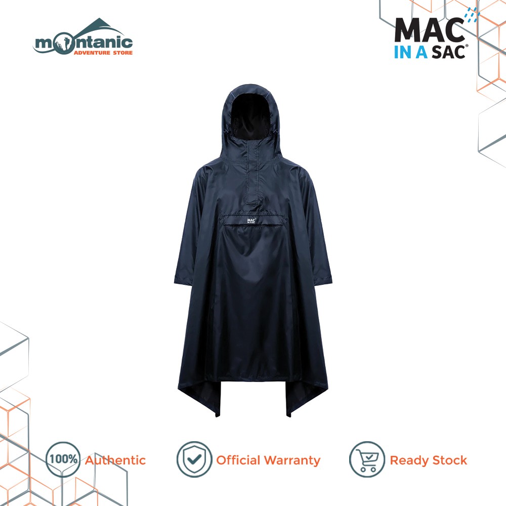 Mac In A Sac Origin Unisex Waterproof Packable Poncho - 10000mm Highly Waterproof Raincoat Baju Hujan Windbreaker