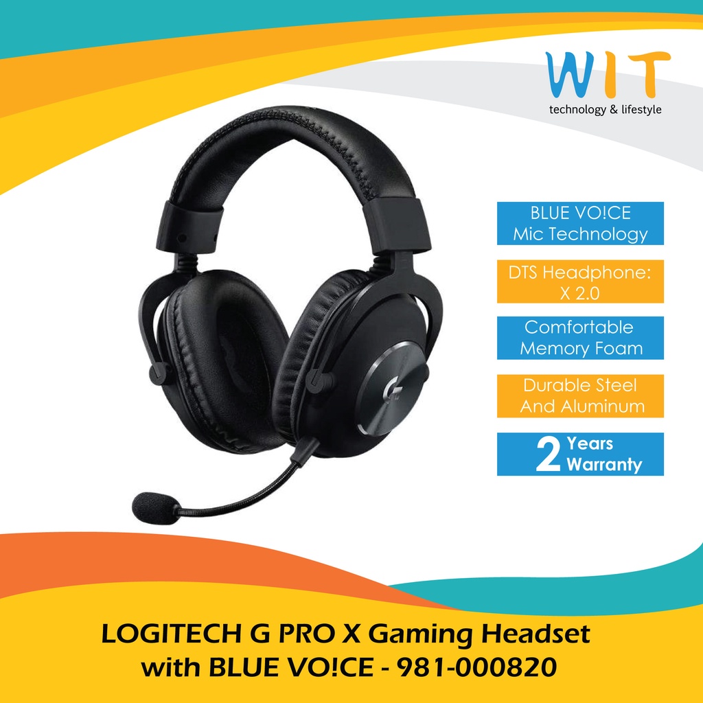 LOGITECH G Pro X Gaming Headset with BLUE VO!CE - 981-000820
