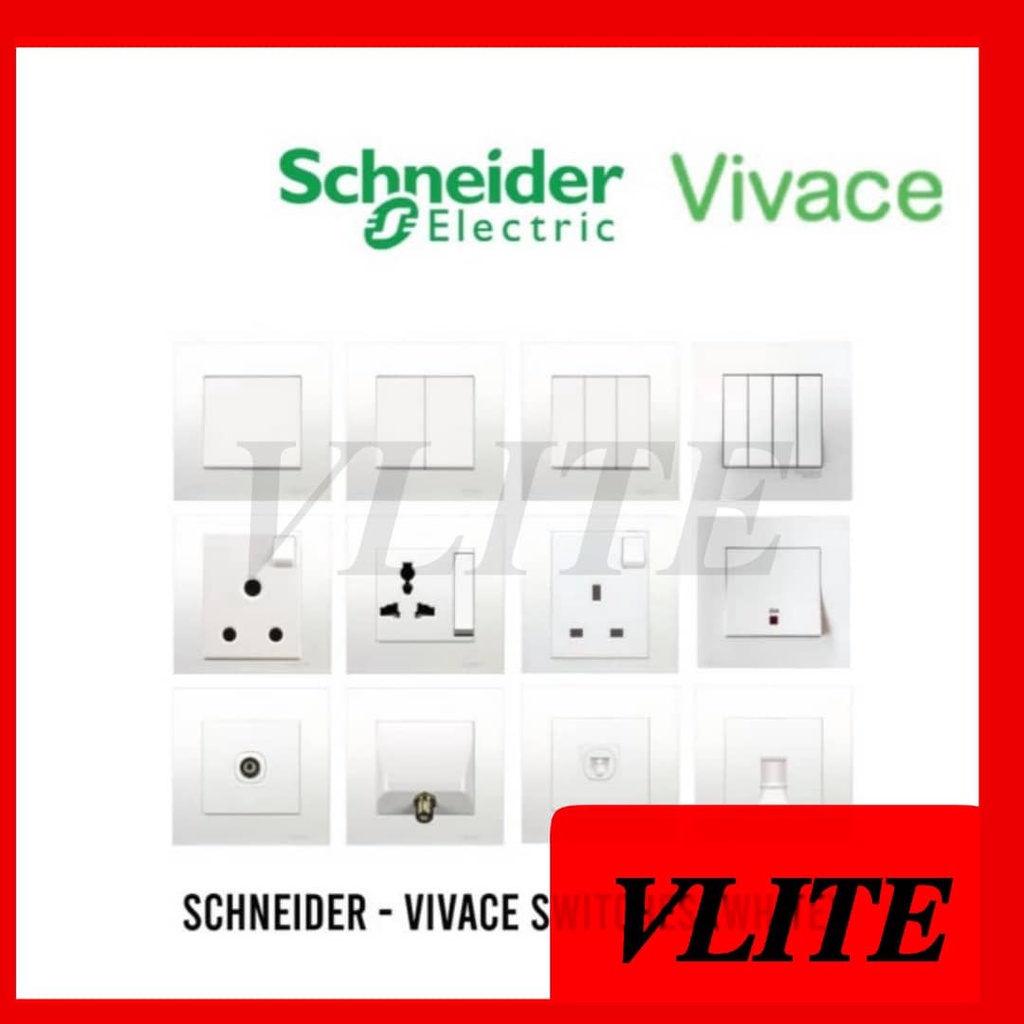 SCHNEIDER VIVACE 13A SWITCH SOCKET OUTLET SIRIM APPROVED ( Without ...