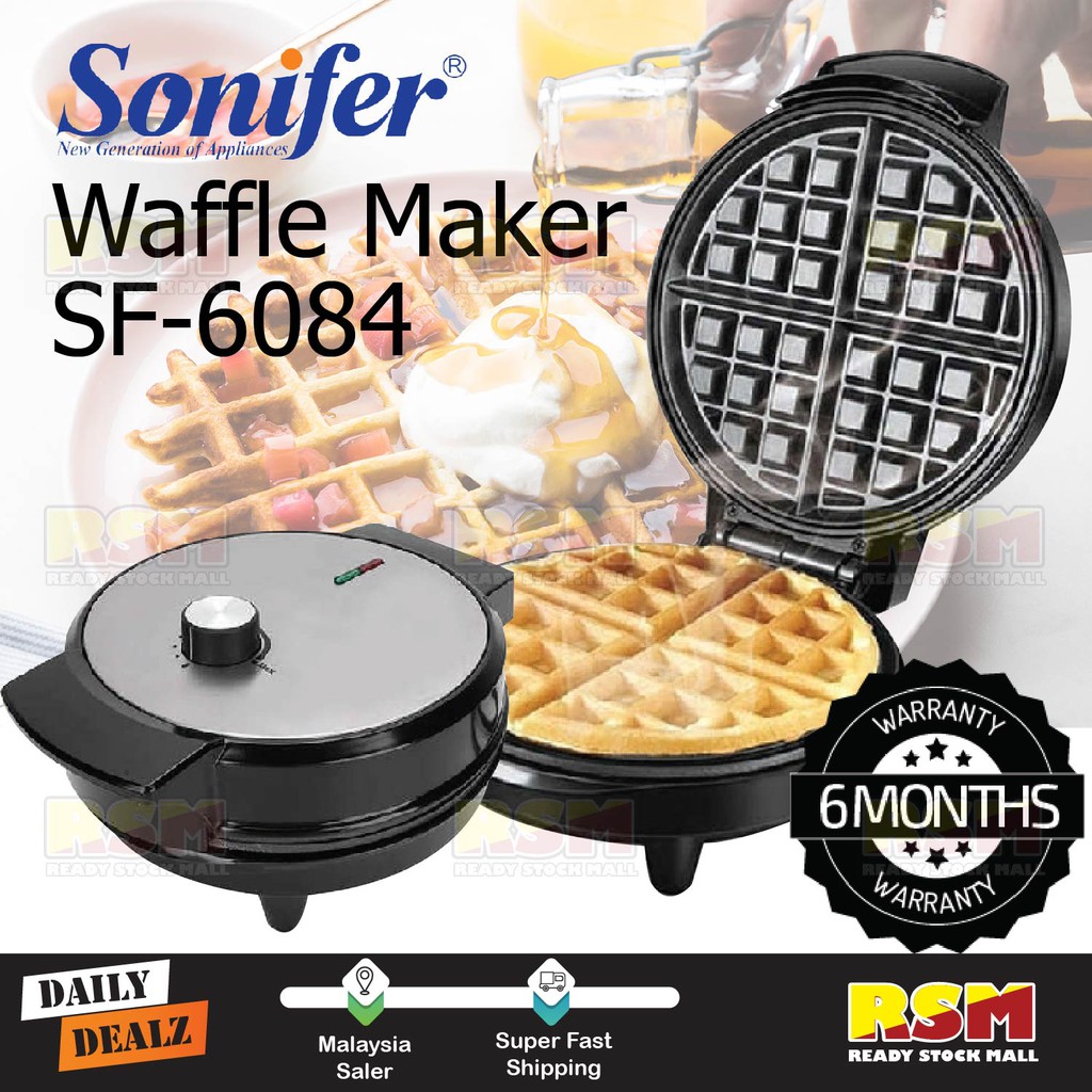 [6 MONTH WARRANTY] SONIFER Waffle Maker SF-6084 Breakfast Machine Temperature Control