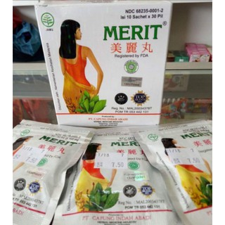 Merit Obat Kurus Turun Berat Badan Original Malaysia 1 Kotak  10