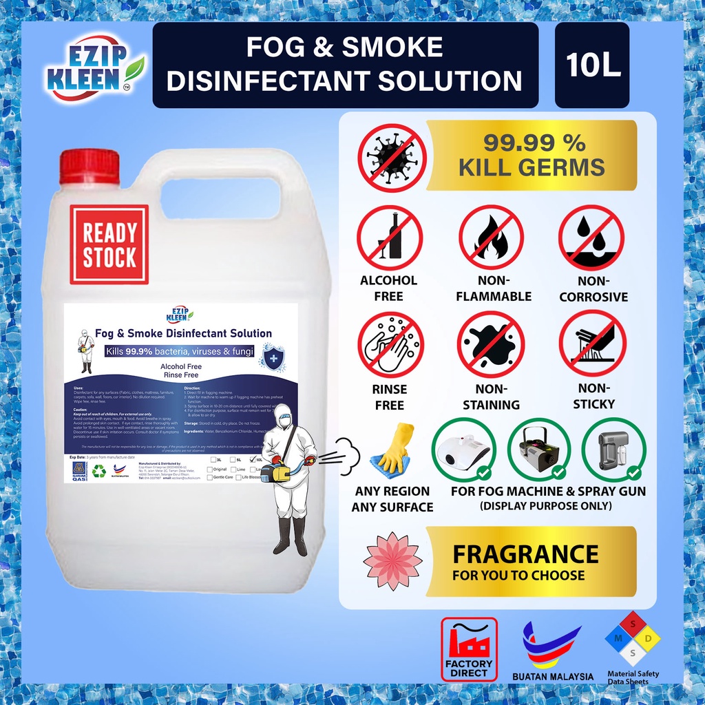 EZIP KLEEN Fog & Smoke Fogging Disinfectant Solution 10L [with SIRIM
