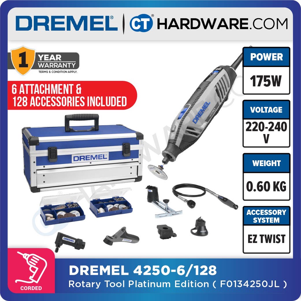 DREMEL 4250 (4250-6/128) ROTARY TOOL PLATINUM EDITION 175W COME WITH 6 .