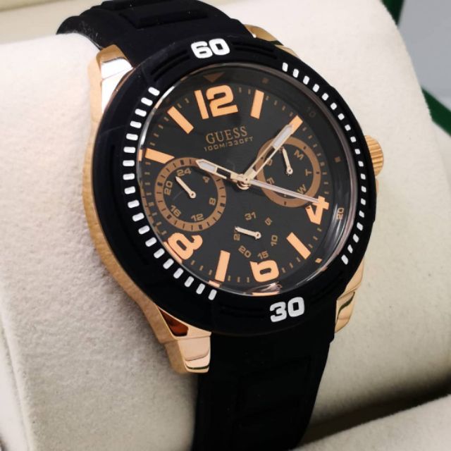 Guess Watch For Men Black Gold Shopee Malaysia