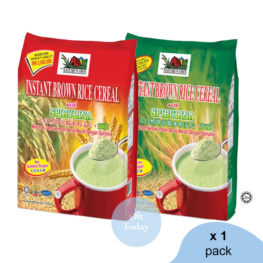 NATURE'S OWN Instant Brown Rice Cereal with Spirulina No Sugar / Less