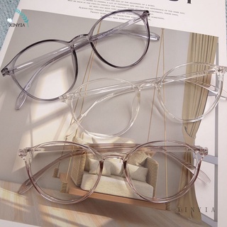 Fashion Retro Transparent Glasses Round Frame Uv Ray Glasses Korean Women/Men Glasses White