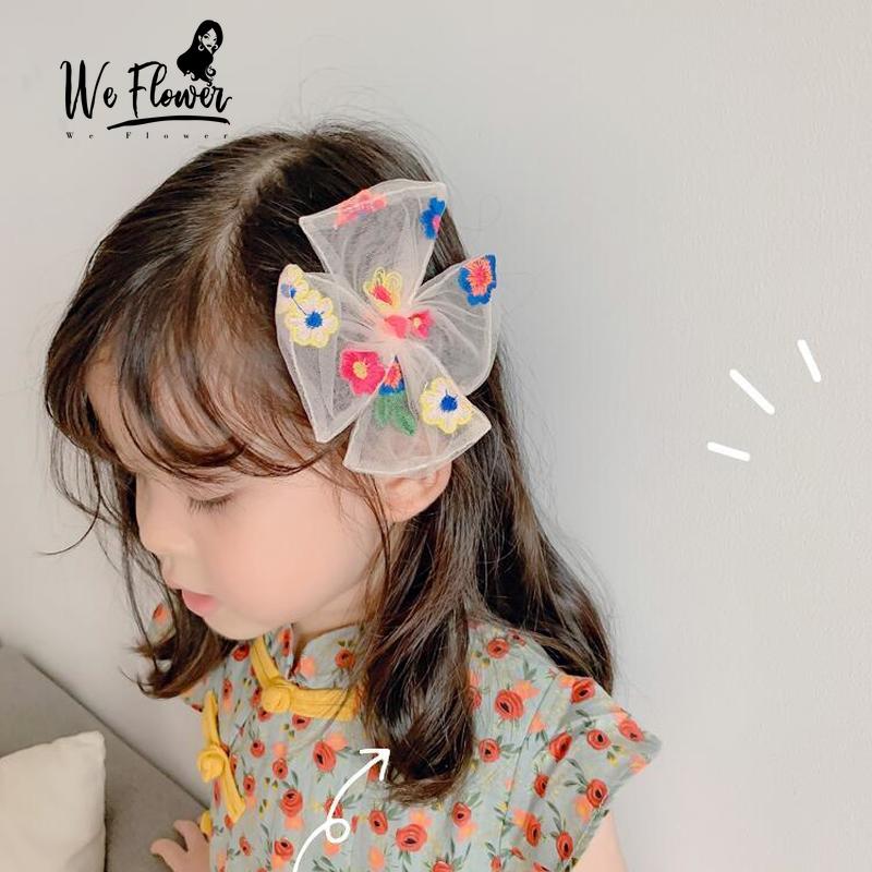 We Flower Lovely Kids Embroider Lace Bow Tie Hair Clip for Girls Korean  Hairpin Bobby Pin Hair Accessories | Shopee Malaysia