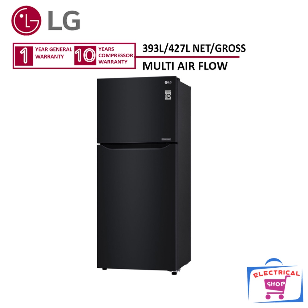 LG 2 Door Fridge 427L Inverter GNB422SQWB Black Refrigerator & Multi
