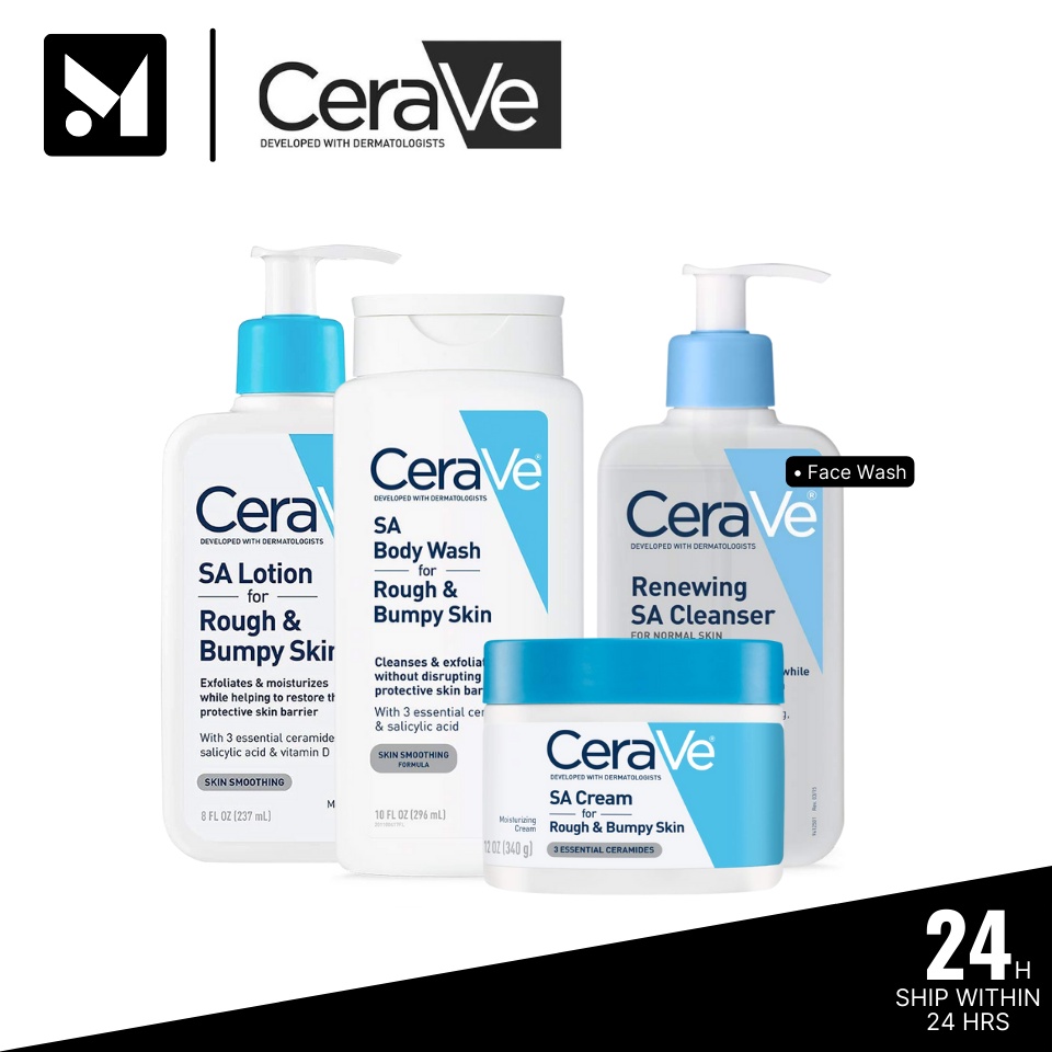 CeraVe SA Skincare Bundle Contains SA Body Wash For Rough And Bumpy