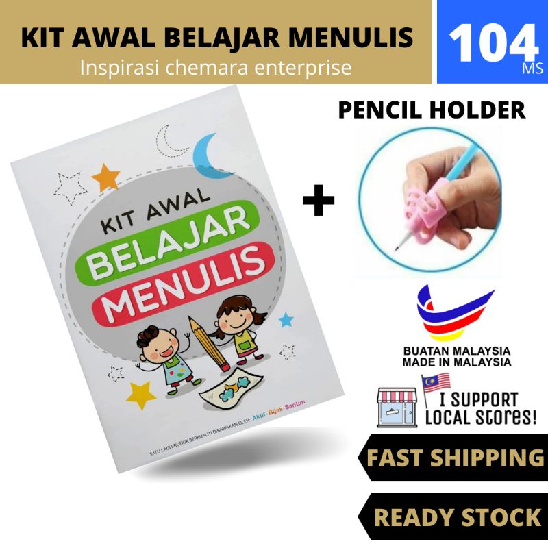 Buku Kit Awal Belajar Menulis Pemegang Pencil Buku Aktiviti Menulis