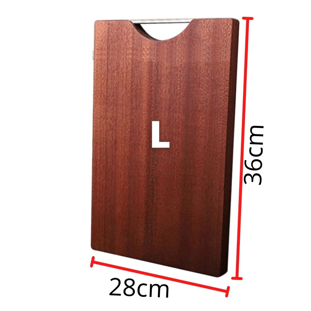 3cm THICKNESS EBONY Heavy Duty Wooden Cutting Board Double Sided Stainless Steel Handle Kitchen Chopping Board