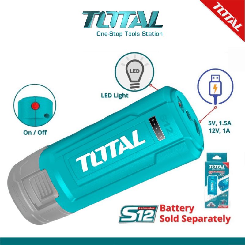 Torcia LED Industriale TOTAL 450 Lumen – 5 Modalità (Alta/Bassa/SOS/Flash) Con Batteria 18650