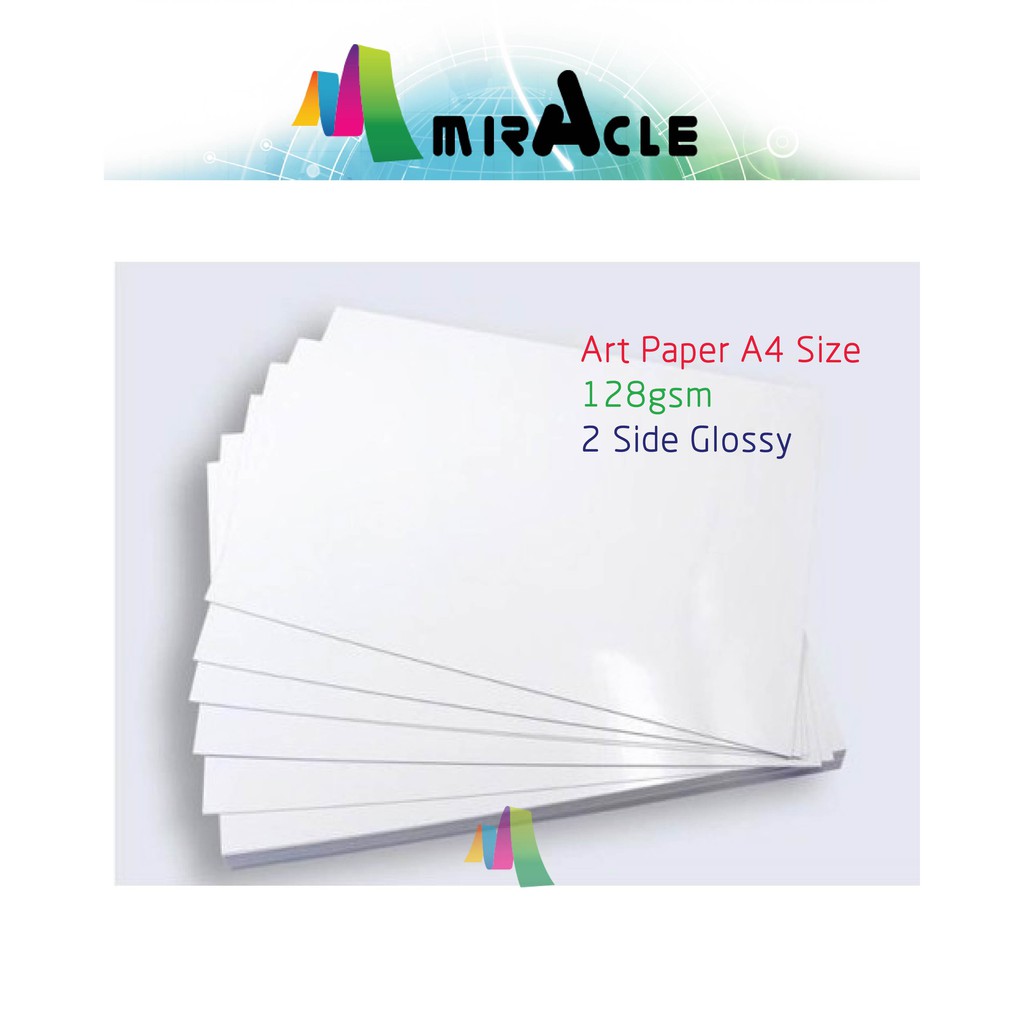 READY STOCK !! A4 Art Paper 128GSM 2 Side Glossy (20PCS) Shopee Malaysia