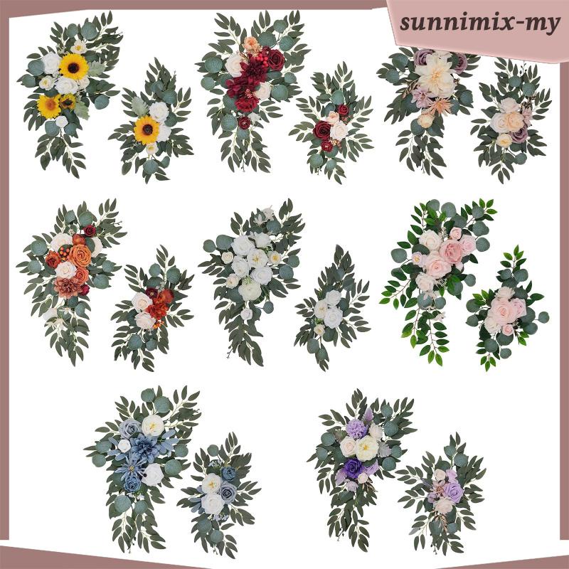 [SunnimixMY] 2x Wedding Arch Flowers Sunflowers Decor Rustic for Backdrop Door Party