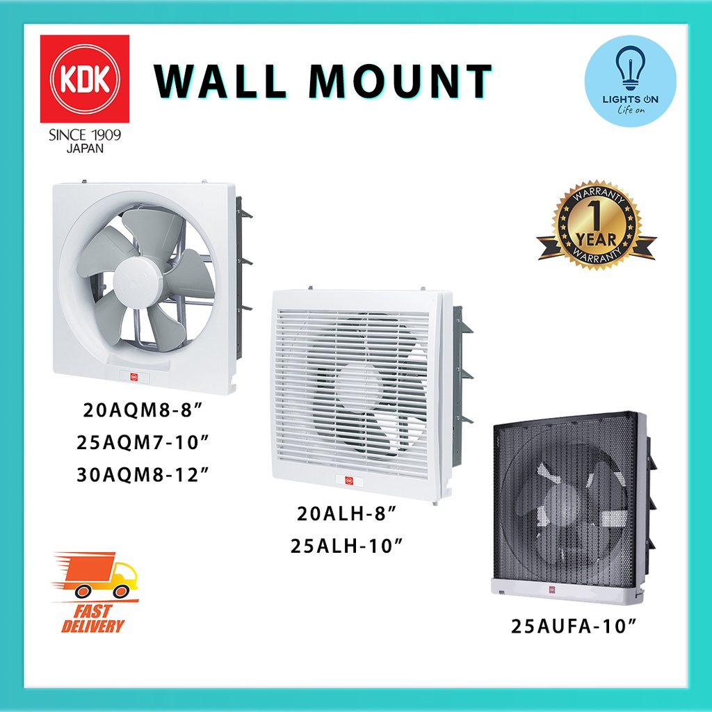 KDK 8"/10"/12" Wall Mount Exhaust Fan KDK Ventilation Fan Residential