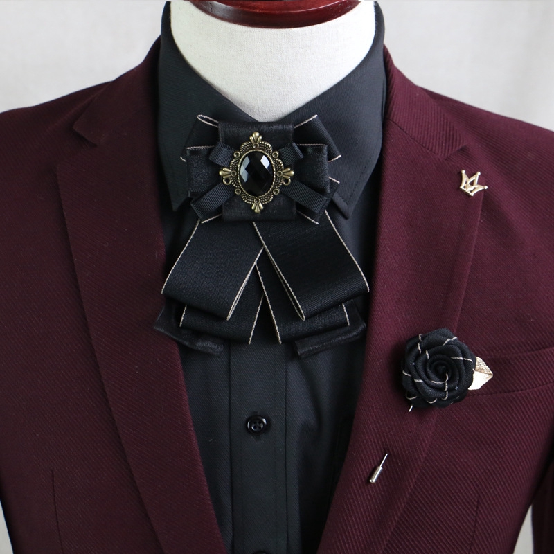 Vintage Fashion Fabric Bow Brooches For Men Neck Tie Pins Party Wedding ...