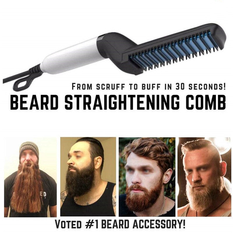Men S Electric Beard Straightening Combs Hair Curler Permed Clip