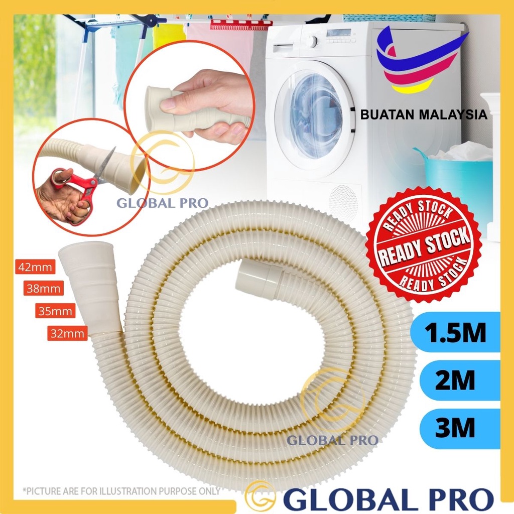 2M/ 3M Multipurpose Washing Machine Outlet Drain Hose (Hon Type) Made in Malaysia