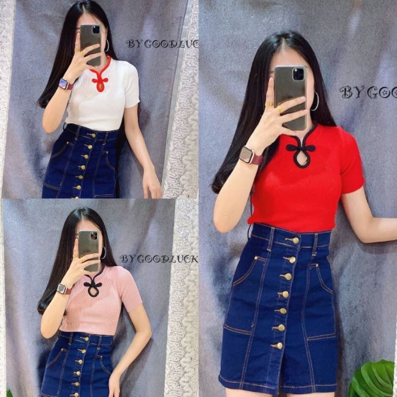 SpinnyHouse Short Sleeve Shirt Chinese Collar There Are A Lot Of Stretch Fabric. Good Luck And New Year. Red chaina Year Sleeves