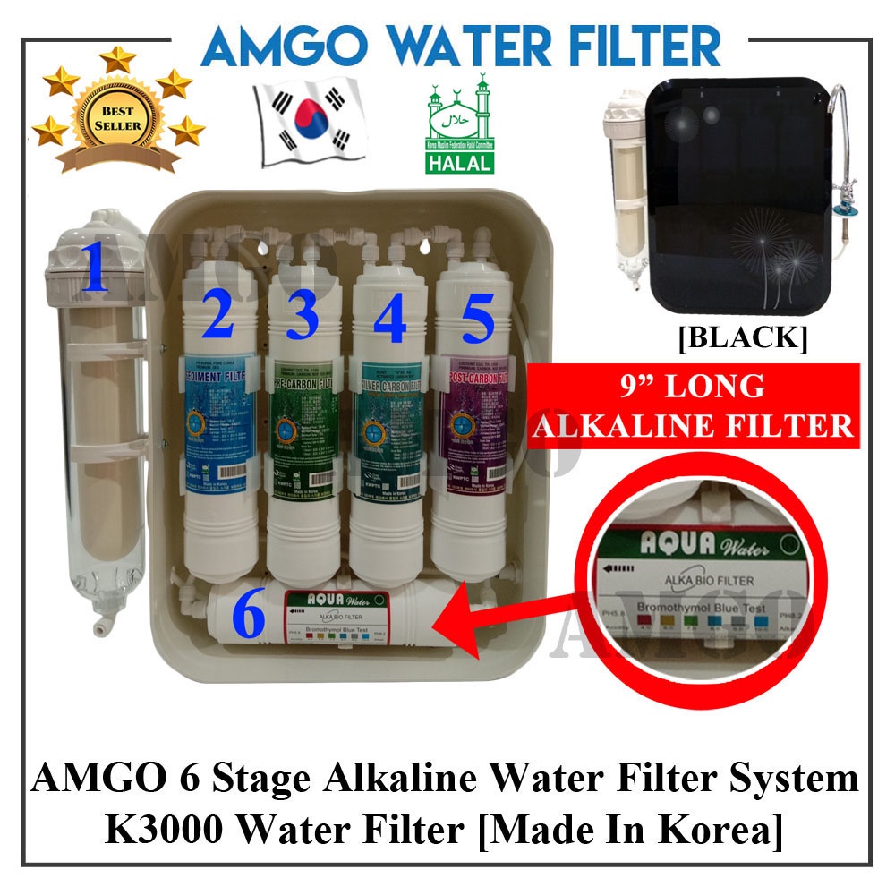 AMGO HALAL Alkaline Filter K3000 Direct Pipe In Korea Water Filter Water Dispenser