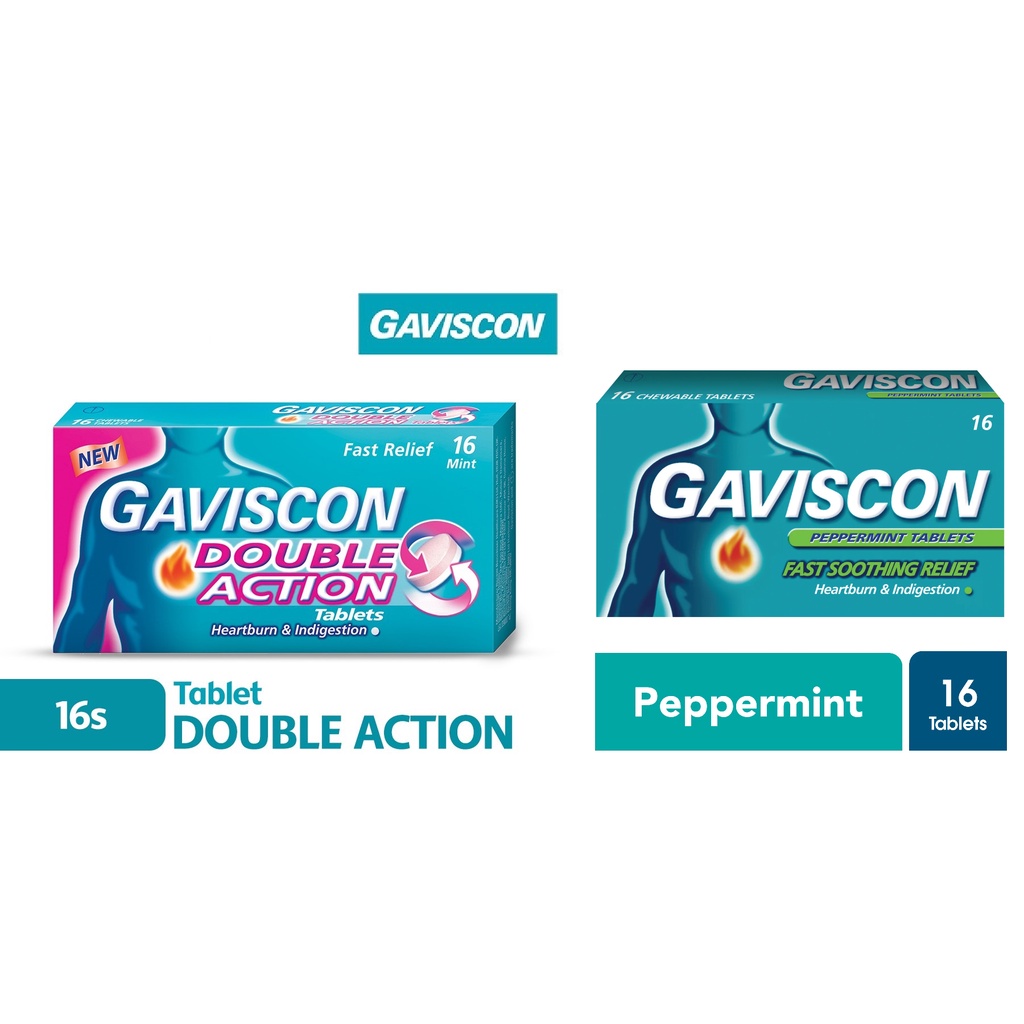 Gaviscon Chewable Tablets 16's (Normal/Double Action) | Shopee Malaysia