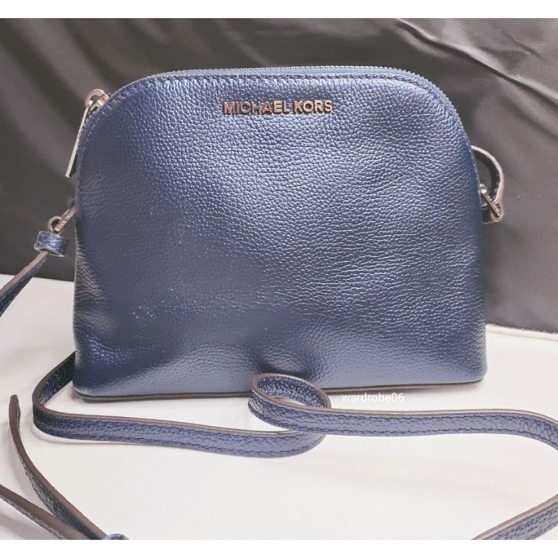 ?AUTHENTIC )MICHAEL KORS Adele Leather Med Dome Crossbody Bag ~ MIDNIGHT  BLUE | Shopee Malaysia