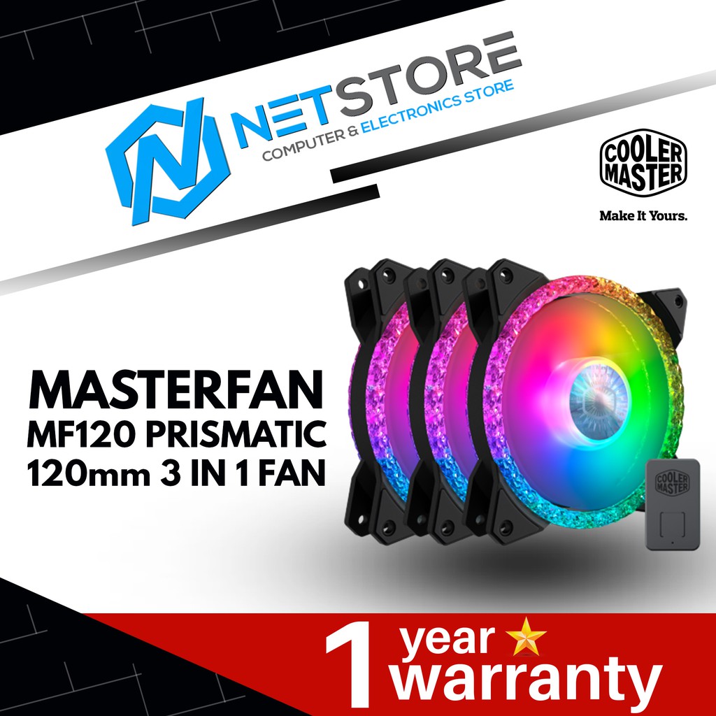 COOLER MASTER MASTERFAN MF120 PRISMATIC 3 IN 1 ARGB 120mm CASING FAN ...