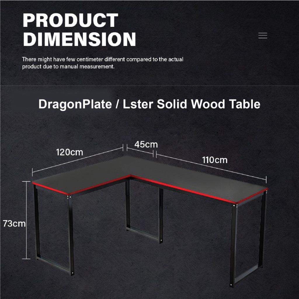 FINSSO: [GAMING SERIES] GT004 L Shape Gaming Table / Study Table / Working Desk / Computer Desk