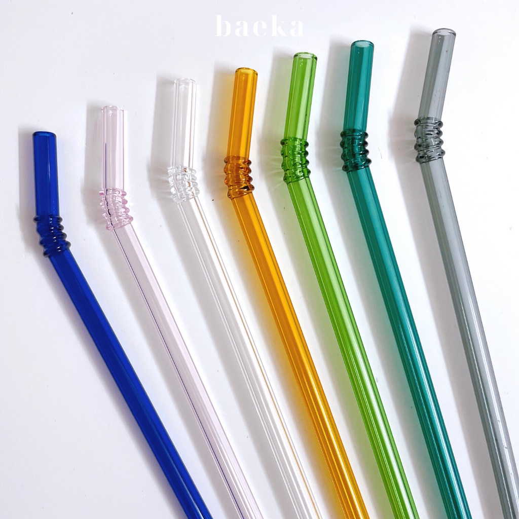 Danish Bamboo Joint Glass Straw (19cm)