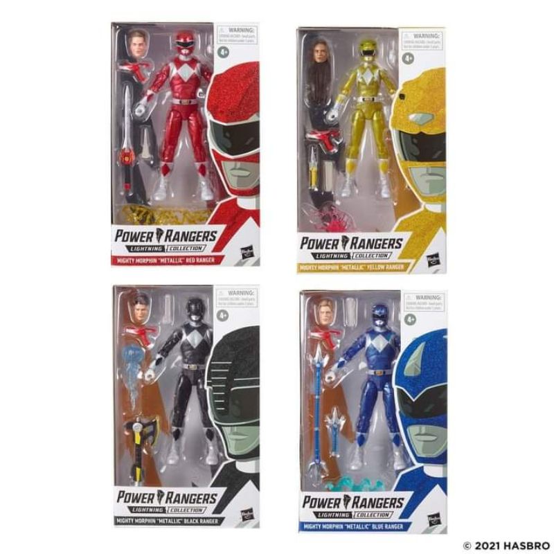 Power Rangers Lightning Collection Mighty Morphin Rangers metalic ...