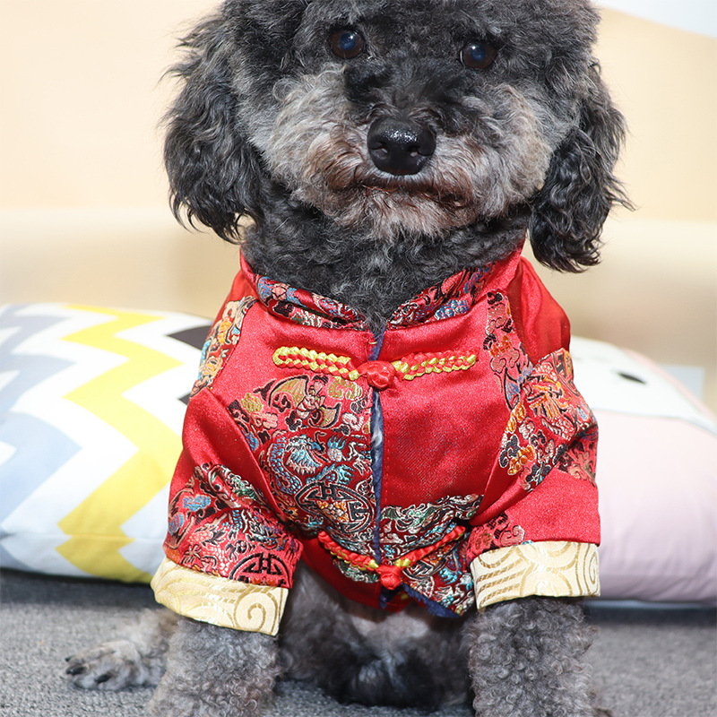 2022 New Year Pet Dog Clothes Tang Suit Chinese Style Dog Coat Outfit Pet  Costume Apparel Cheongsam Party Dog Clothing | Shopee Malaysia