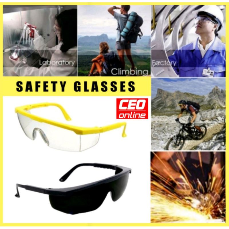 CEO Safety Glasses Eye Protection Safety Glasses Goggle Cermin Mata Keselamatan Eyewear Transparent Spectacles