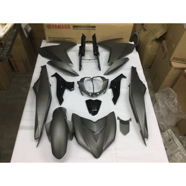 Yamaha Y15 Y15zr V2 Grey Black Cover Set 100 Hly Original Shopee Malaysia