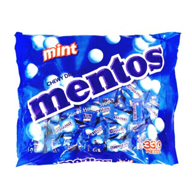 Mentos 330's Chewy Dragees Mint Flavoured Candy Childhood Snack Makanan