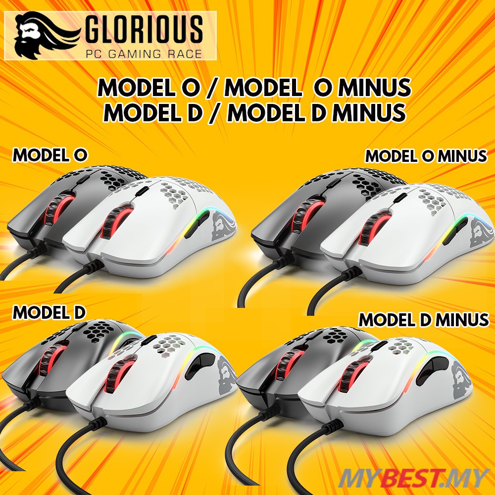 Glorious Model O Model O Minus Model D Model D Minus Rgb Gaming Mouse Matte Black Matte White Pink Shopee Malaysia