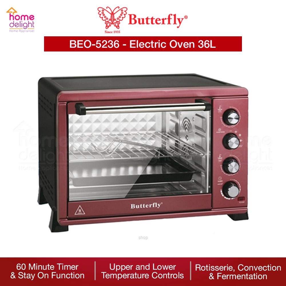 Butterfly Electric Oven 36L [ BEO5236 \ BEO-5236A ] with Separated Temp Control for Top & Bottom Heater