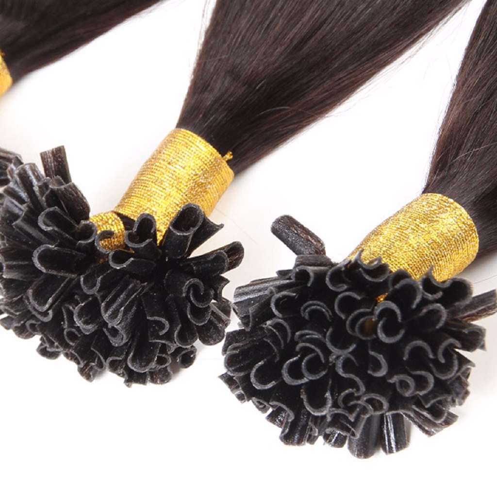 100 Strands 16 Inches Fusion U Tip Hair Extensions Straight Nail