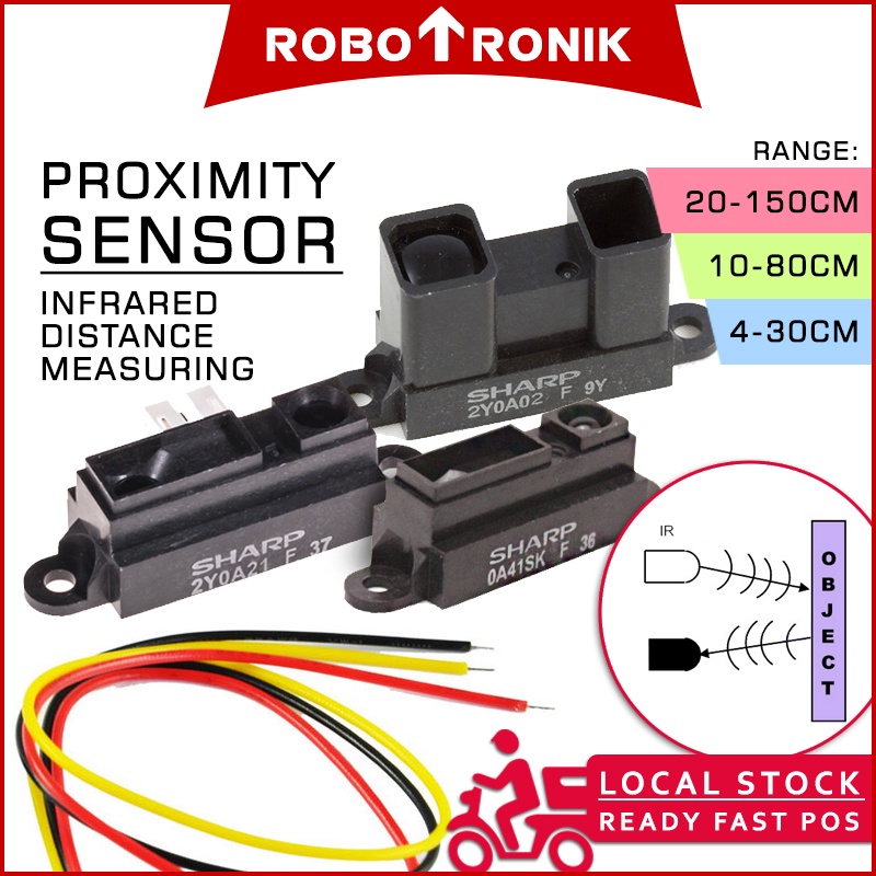 Infrared Distance Measure Sensor SHARP GP2Y0A21 @10-80cm / GP0A41 @4-30 ...