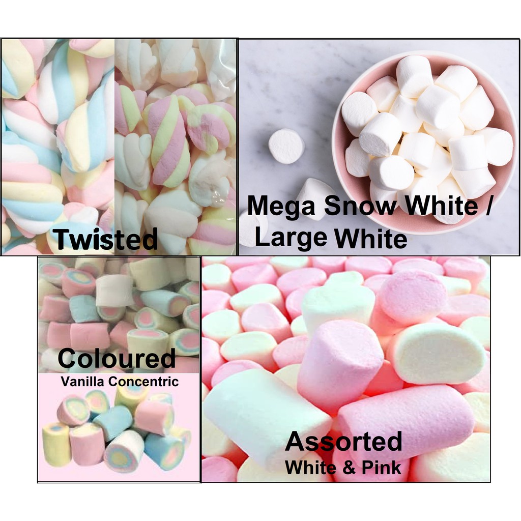 50G 100G Halal Marshmallow CORNICHE / CVMALLOW / RANDOM BRAND Large