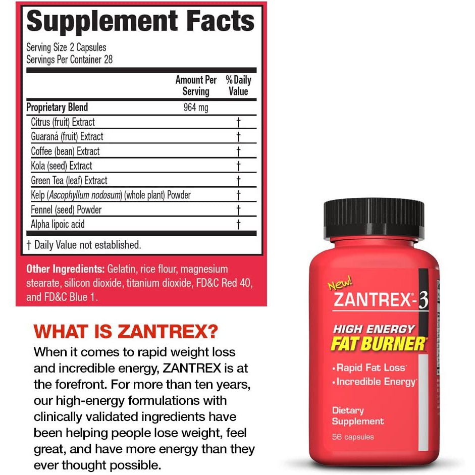 Zantrex BLUE Fast Weight Loss Supplement – 84 Capsules, Expires 2026