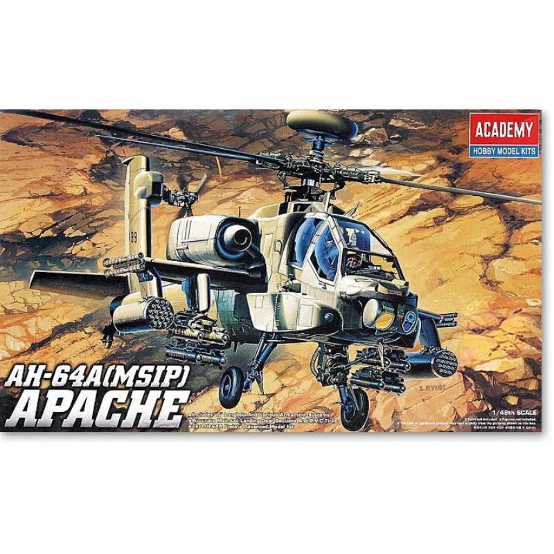 Apache AH-64A MSIP Helicopter Brand Academy 1/48