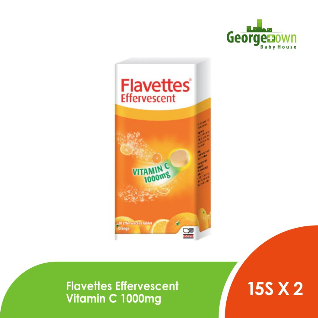 Flavettes Effervescent Vitamin C 1000mg (Orange/Passion ...