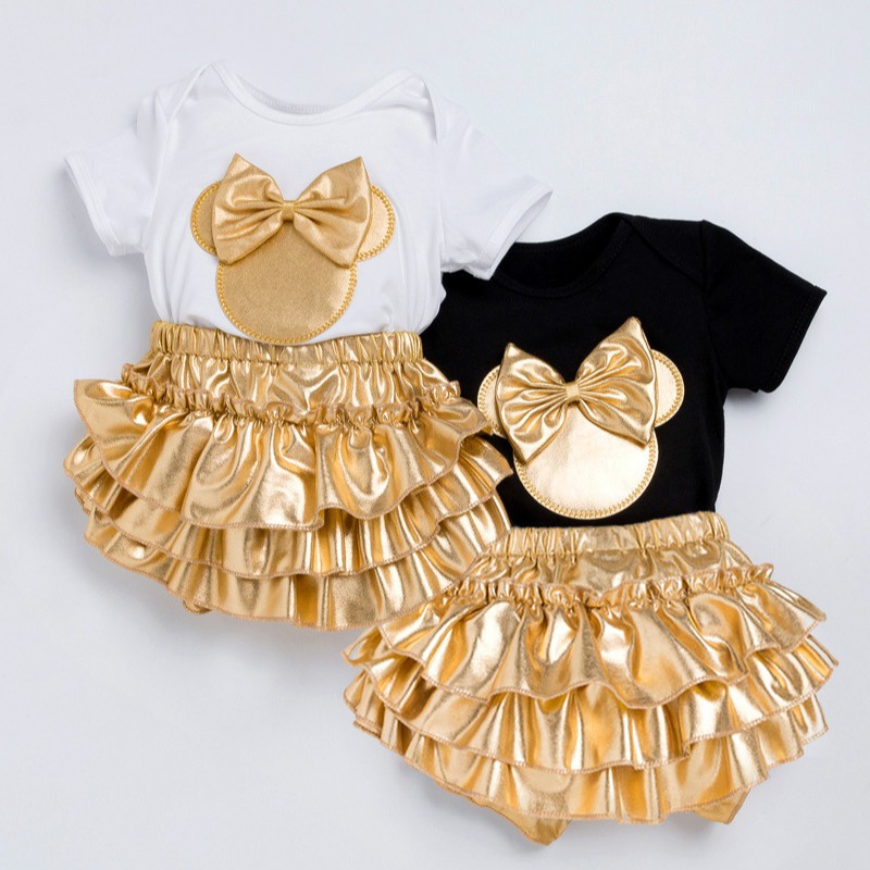 gold newborn dress