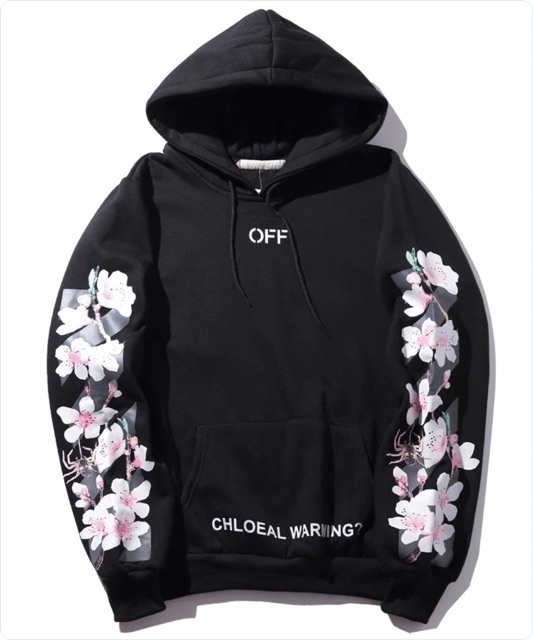 off white black pink hoodie