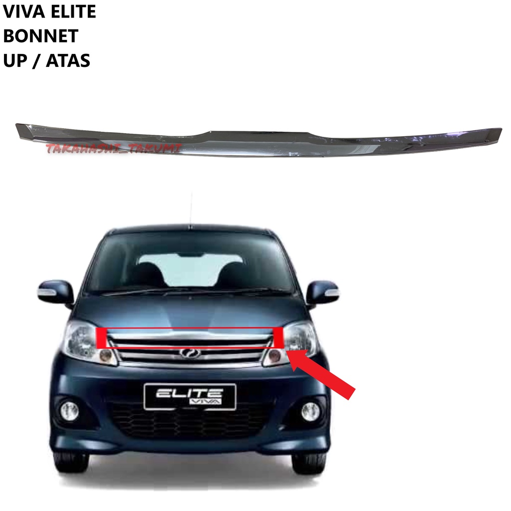 Perodua Viva Elite 2009 Front Boot Chrome Chrom Krom