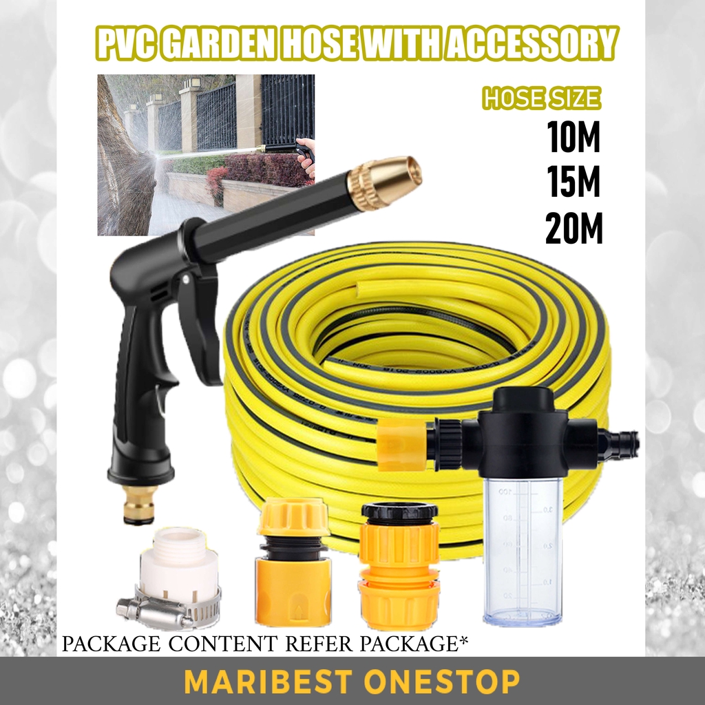 HS369 10M / 15M / 20M /30M PVC GARDEN HOSE WITH ACCESSORY High Pressure