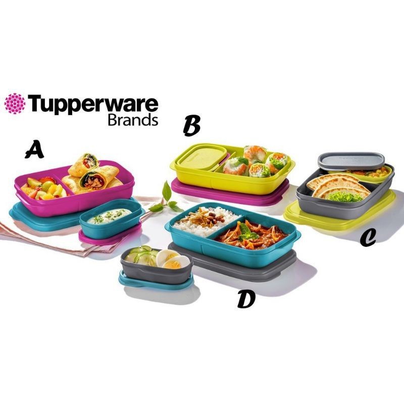 TUPPERWARE Lunch Box 2 in 1 Foodie Buddy Set Shopee Malaysia