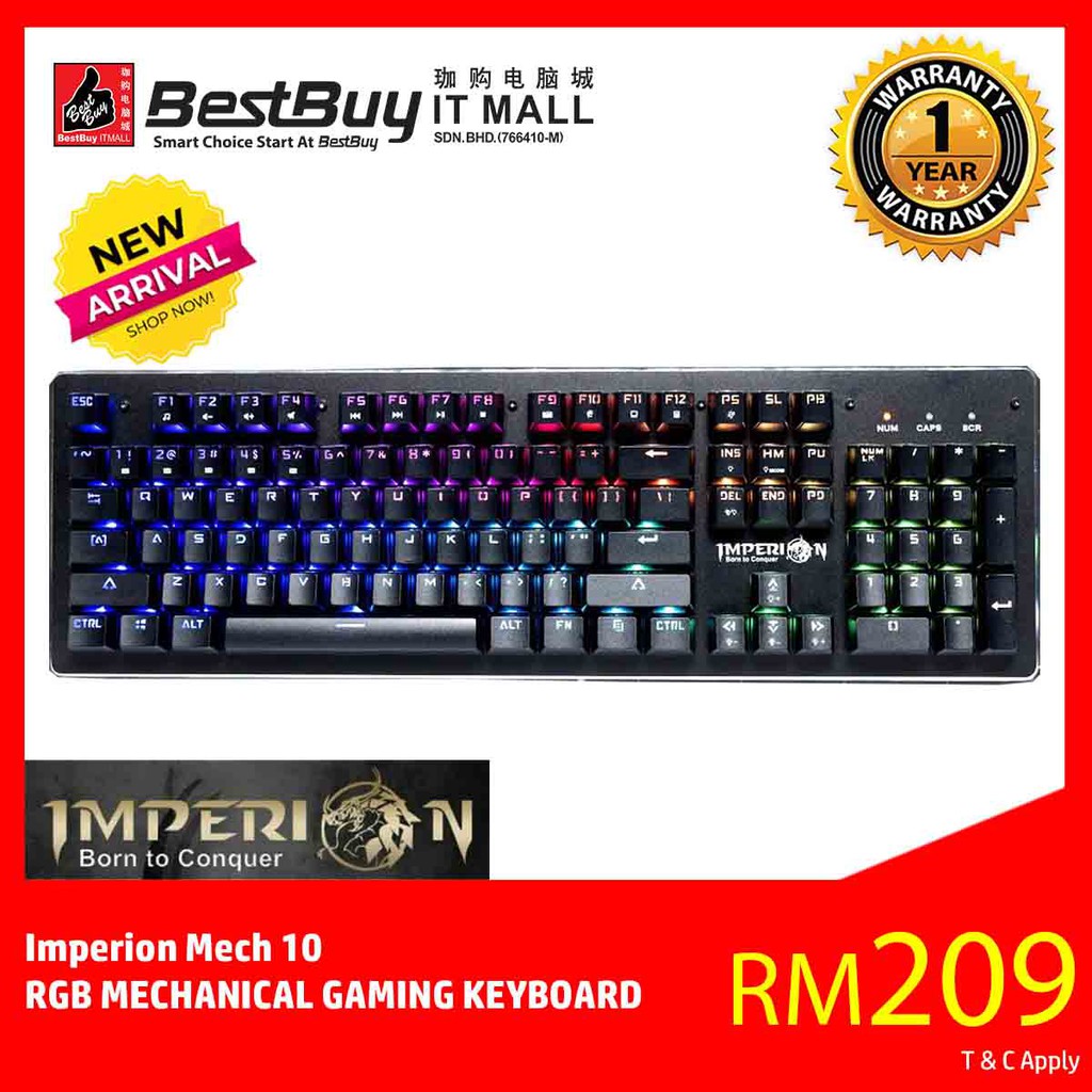 Imperion Mech 10 Rgb Mechanical Keyboard Shopee Malaysia