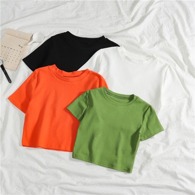 plain crop t shirt